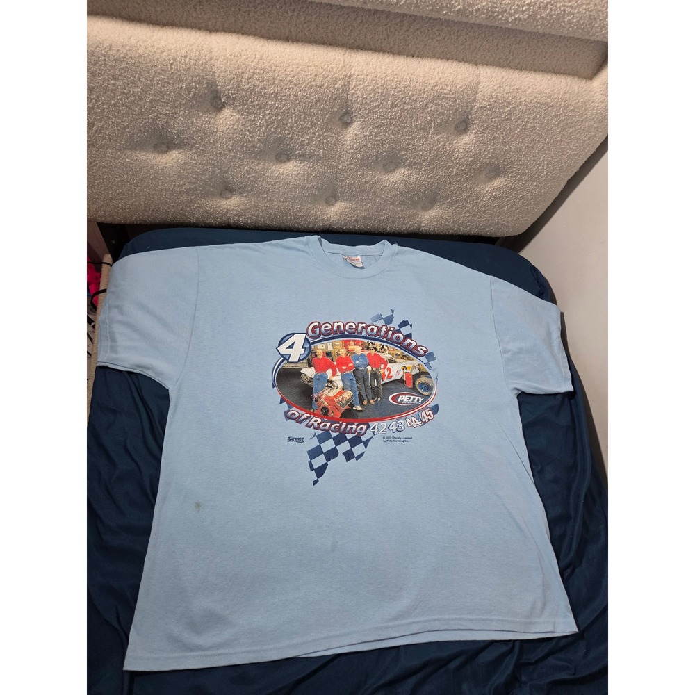 Vintage 2000 Petty Racing 4 Generations T-Shirt Hanes Heavyweight XXL Blue